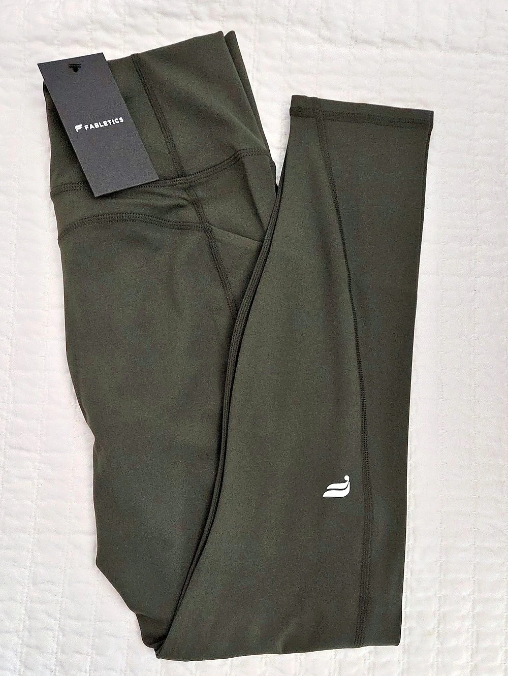 Fabletics Oasis PureLuxe High-Waisted Legging In Dark Olive. 7/8 Length. NWT